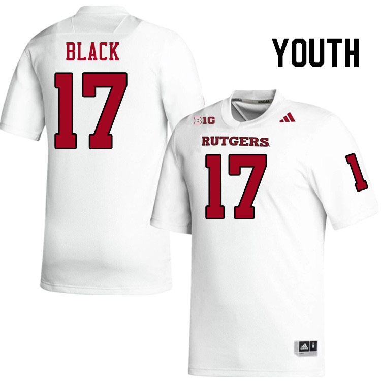 Youth #17 Ben Black Rutgers Scarlet Knights 2024 College Football Jerseys Stitched-White